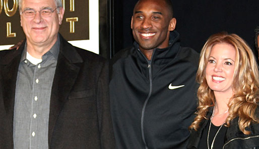 Meistercoach Phil Jackson, Kobe Bryant und Jeanie Buss pflegen eine enge Beziehung