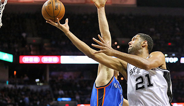Spurs-Star Tim Duncan dominierte gegen die Oklahoma City Thunder nach Belieben