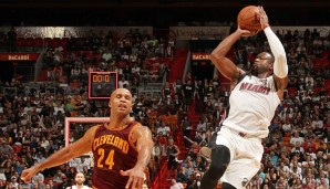Dwyane Wade (r.) und die Miami Heat hatten keine Probleme mit den Cavs