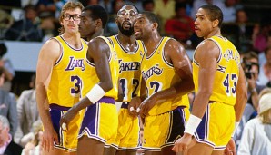 Würden die Lakers um Magic Johnson (2.v.r.) die heutigen Warriors schlagen?