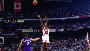 Platz 6 (4 Prozent): 55 Punkte in Spiel 4 der NBA Finals 1993 gegen die Phoenix Suns um Charles Barkley.