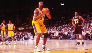Platz 4: Shaquille O’Neal (Los Angeles Lakers): 12,86 Mio. – Stats: 28,3 Punkte, 11,4 Rebounds, 2,4 Blocks (58,4 Prozent FG).
