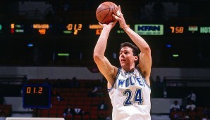 Platz 16: TOM GUGLIOTTA (1992-2005) - 28,4 Prozent bei 732 Versuchen - Teams: Bullets, Warriors, Wolves, Suns, Jazz, Celtics, Hawks.