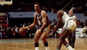 Platz 14: Los Angeles Lakers - 15. Oktober bis 20. Dezember 1972 - 12 Auswärtssiege am Stück (Bild: Jerry West).