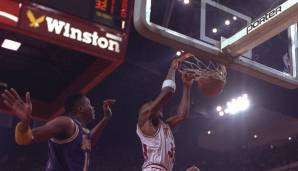 Platz 2: Chicago Bulls - 15 Siege (27.04.1990-21.05.1991) - Ende der Serie: Niederlage in Spiel 1 der Finals gegen die Los Angeles Lakers (91:93).