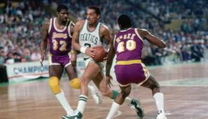 Platz 10: Boston Celtics mit 148 Punkten gegen die Los Angeles Lakers in Spiel 1 der NBA Finals 1985 - Ergebnis: 148:114 - Topscorer: Kevin McHale, Scott Wedman (je 26).