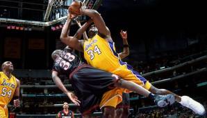 Platz 1: Die 2001er Lakers (15-1). Das beste Playoff-Team der Ära Shaq und Kobe legte eine fast makellose Postseason hin. Die Blazers, Kings und Spurs wurden allesamt gesweept! Die einzige Pleite gab es in den Finals gegen MVP Iverson und seine Sixers.