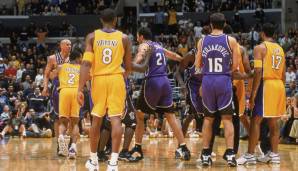 Platz 19: Los Angeles Lakers 2001/02 | Net-Rating: 3,9 | Bilanz: 15-4 | Ergebnisse: 3-0 vs. Blazers, 4-1 vs. Spurs, 4-3 vs. Kings, 4-0 vs. Nets.