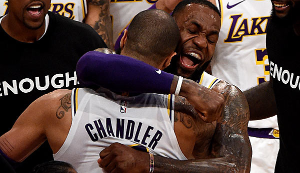 Tyson Chandler und LeBron James sicherten den Lakers den Sieg.