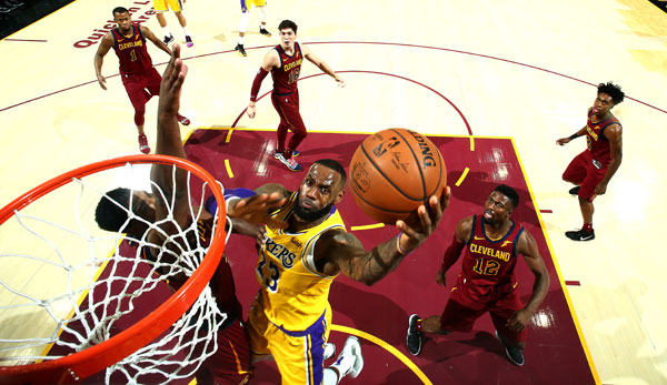 LeBron James und die Lakers gewannen knapp bei den Cavaliers.
