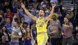 Platz 2: Stephen Curry (Golden State Warriors) mit 11 Dreiern gegen die Washington Wizards am 24. Oktober 2018.