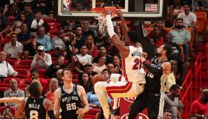 Platz 2: Hassan Whiteside (Miami Heat): 9 Blocks gegen die San Antonio Spurs am 7. November 2018.