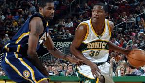 Platz 4 - Kevin Durant (2. Pick 2007, Seattle SuperSonics): 20,3 Punkte, 4,4 Rebounds, 2,4 Assists, 43,0 Prozent FG in 80 Spielen als Teenager.
