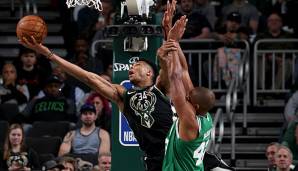 Giannis Antetokounmpo legte gegen die Boston Celtics ein Double-Double auf.