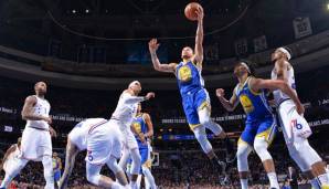 Stephen Curry und die Golden State Warriors siegten bei den Philadelphia 76ers