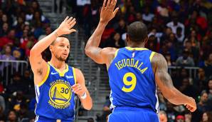 Andre Iguodala und Stephen Curry haben mit den Warriors bereits drei Ringe gewonnen.