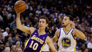 Platz 15: Steve Nash (Los Angeles Lakers), Alter: 39 Jahre, 46 Tage - 21 Punkte gegen die Golden State Warriors am 25. März 2013 - drei weitere 20-Punkte-Spiele mit 39+ Jahren.