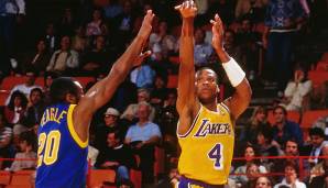 5/5 Dreier - Byron Scott (Los Angeles Lakers) in Spiel 1 der Western Conference Semifinals 1991 gegen die die Golden State Warriors - Ergebnis: 126:126.