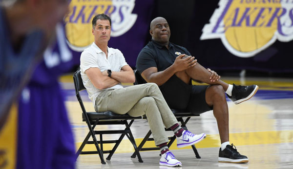 Rob Pelinka und Magic Johnson leiteten bis vor kurzem noch gemeinsam das Front Office der Los Angeles Lakers.