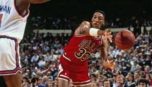 Platz 2: Scottie Pippen (von 1988 bis 2004 im Trikot der Bulls, Rockets, Trail Blazers) - 6135 Assists in 1178 Spielen.