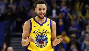 Platz 1: Stephen Curry (Golden State Warriors) - Gehalt 2019/20: 40,2 Millionen Dollar - Stats 2018/19 (69 Spiele): 33,8 Minuten, 27,3 Punkte, 5,2 Assists.
