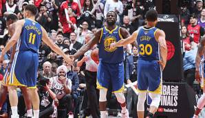 Die Golden State Warriors um Draymond Green, Stephen Curry und Klay Thompson scheiterten in den NBA Finals an den Raptors.