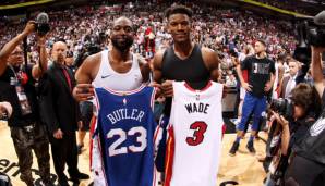 Der alte Franchiseplayer der Miami Heat und der neue: Dwyane Wade und Jimmy Butler.