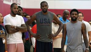 Carmelo Anthony, Kevin Durant und Kyrie Irving spielten bisher nur bei Team USA zusammen.