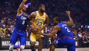 Kawhi Leonard und die Clippers stoppen in Spiel 1 der neuen NBA-Saison die Lakers um LeBron James.