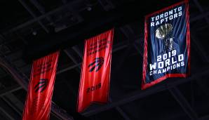 Ab sofort schmückt ein Championship-Banner die Hallendecke der Raptors-Arena - der erste der Franchise-Geschichte!