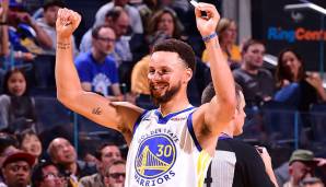 Best Case: Curry fühlt sich im neuen Chase Center pudelwohl und erinnert an die Zeiten bei den Warriors vor KD. Auch Draymond Green nimmt die Herausforderung und die Dubs schaffen es tatsächlich wieder in die Conference Finals.