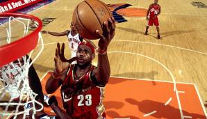 Platz 5: LeBron James (Cleveland Cavaliers): 55 Punkte (15/30 FG, 50 Prozent) in der Crunchtime in den Playoffs 2006 in 10 Spielen.