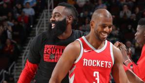 Platz 5: Houston Rockets in der Saison 2018/19 - Offensiv-Rating von 115,5 - Bilanz: 53-29, Aus in den Conference Semifinals gegen die Golden State Warriors (2-4).