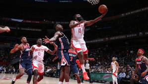 Platz 3: James Harden (Houston Rockets) - 59 Punkte (18/32 FG, 6/14 Dreier) am 30. Oktober 2019 bei den Washington Wizards.