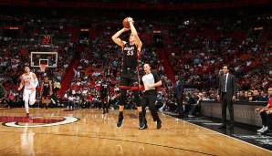 VERWANDELTE DREIER: Platz 3: Duncan Robinson (Miami Heat) - 10 verwandelte Dreier (14 Versuche) am 10. Dezember 2019 gegen die Atlanta Hawks.