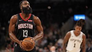 Platz 2: James Harden (Houston Rockets) - 24 verwandelte Freiwürfe (24 Versuche) am 3. Dezember 2019 bei den San Antonio Spurs.