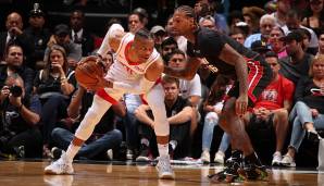Platz 1: Russell Westbrook (Houston Rockets) - 9 Ballverluste am 27. November 2019 gegen die Miami Heat.