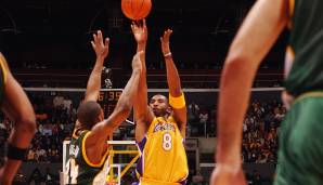 LOS ANGELES LAKERS - Kobe Bryant mit 12 verwandelten Dreiern am 7. Januar 2003 gegen die Seattle SuperSonics.