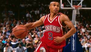 PHILADELPHIA 76ERS - Dana Barros mit 9 verwandelten Dreiern am 27. Januar 1995 gegen die Phoenix Suns.