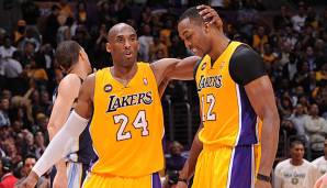 Dwight Howard und Kobe Bryant spielten in der Saison 2012/13 gemeinsam für die Lakers.