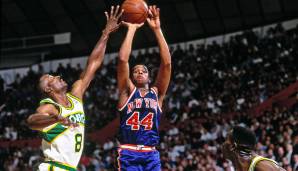 Platz 3: Hubert Davis (Knicks, Raptors, Mavs, Wizards, Pistons, Nets) - 44,09 Prozent von Downtown (728 erfolgreiche Dreier bei 1651 Versuchen in 685 Spielen).