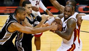 Platz 1: Miami Heat vs. San Antonio Spurs, NBA Finals, Game 6 - 103:100 (OT) am 18. Juni 2013 (Serienstand: 2-3).