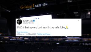 LUKA DONCIC (Dallas Mavericks): "2020 ist ein schlechtes Jahr. Bleibt in Sicherheit, Leute!"