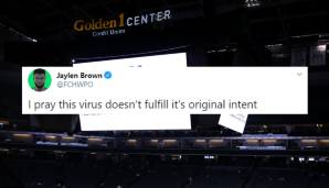 JAYLEN BROWN (Boston Celtics): "Ich hoffe, dass das Virus sein Ziel nicht erreicht."