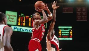 Platz 5: B.J. ARMSTRONG - fünf Jahre MJs Teamkollege (1989 - 1993 und 1994/95) - Stats: 9,1 Punkte, 3,4 Assists bei 48,7 Prozent FG (327 Spiele).