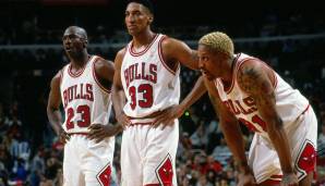 Mit den Bad Boys Pistons machte Rodman MJ Ende der 80er-Jahre das Basketball-Leben noch zur Hölle, nach seinem Wechsel zu den Bulls gewann er mit dem GOAT aber in drei Jahren drei Titel.
