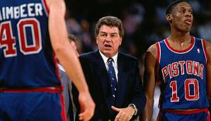 HEAD COACH: CHUCK DALY. Von 1983 bis 1992 stand er als Head Coach der Pistons an der Seitenlinie und führte die Bad Boys zu zwei Championships (1989 und 1990). Daly galt als guter Motivator und Anführer, 1992 coachte er zudem das Dream Team.
