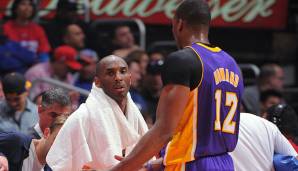 Kobe Bryant (l.) und Dwight Howard spielten nur eine Saison gemeinsam bei den Los Angeles Lakers.