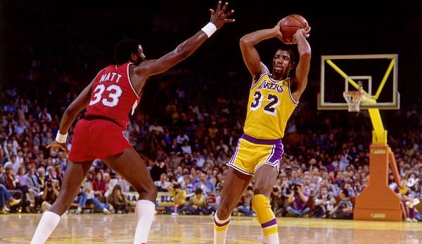PLATZ 2: Magic Johnson (Los Angeles Lakers) - zweimal 20 Assists in Spiel 5 der Finals 1991 gegen die Bulls und in Spiel 2 der Finals 1987 gegen die Celtics.