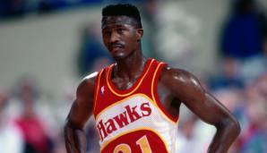 PLATZ 26: Dominique Wilkens (Atlanta Hawks) - 30,7 Punkte im Schnitt in der Saison 1987/88 - insgesamt 2 Saisons mit mindestens 30 Zählern pro Partie.